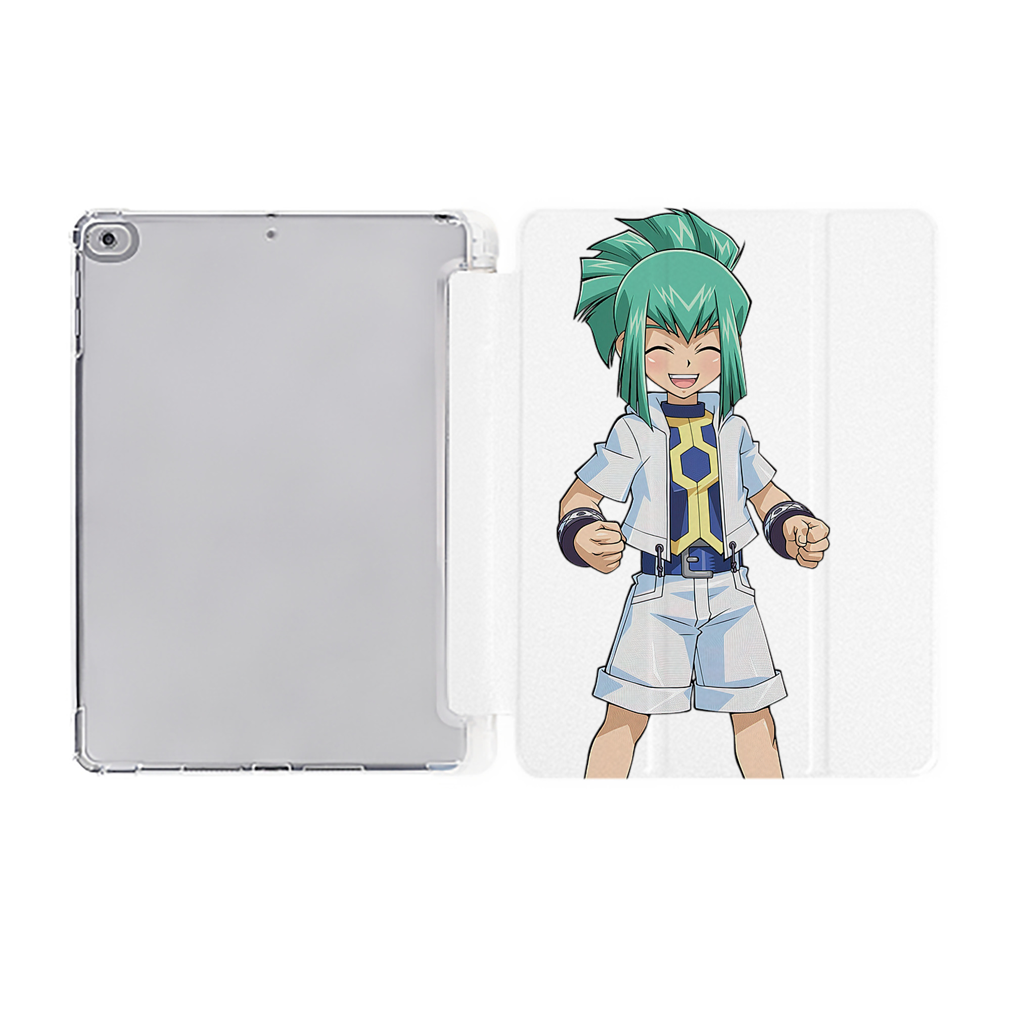 （画像用） 遊☆戯☆王 Yu-Gi-Oh! IPad ケース ペン収納付き 三つ折りスタンド PUレザー×シリコン 対応機種9.5/10.5/10.9インチ